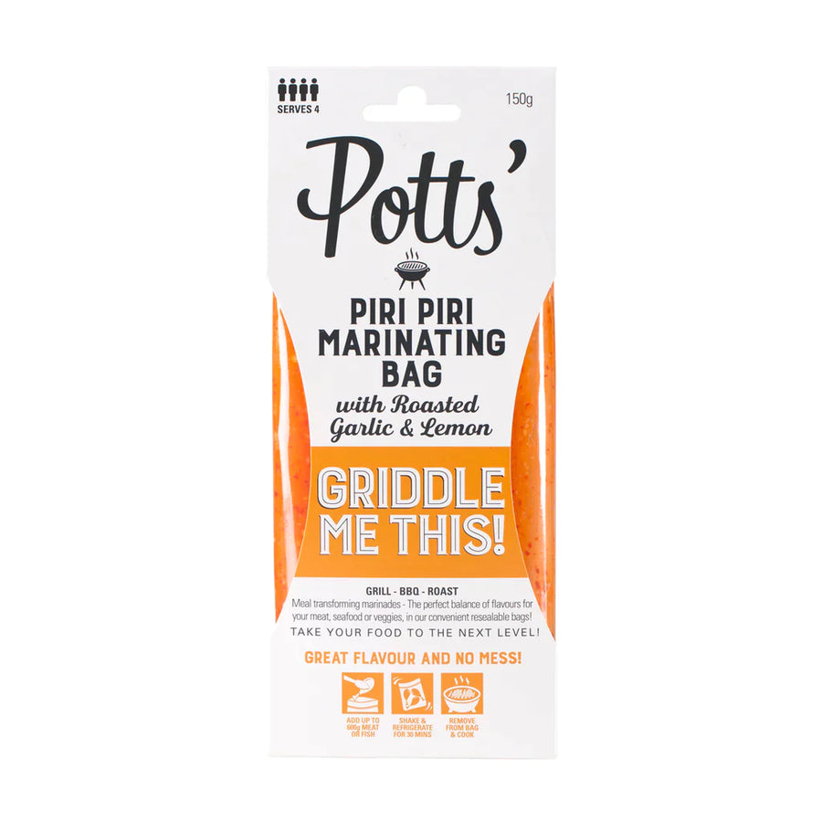 Potts' Piri Piri with Roasted Garlic and Lemon Marinating Bag 150g